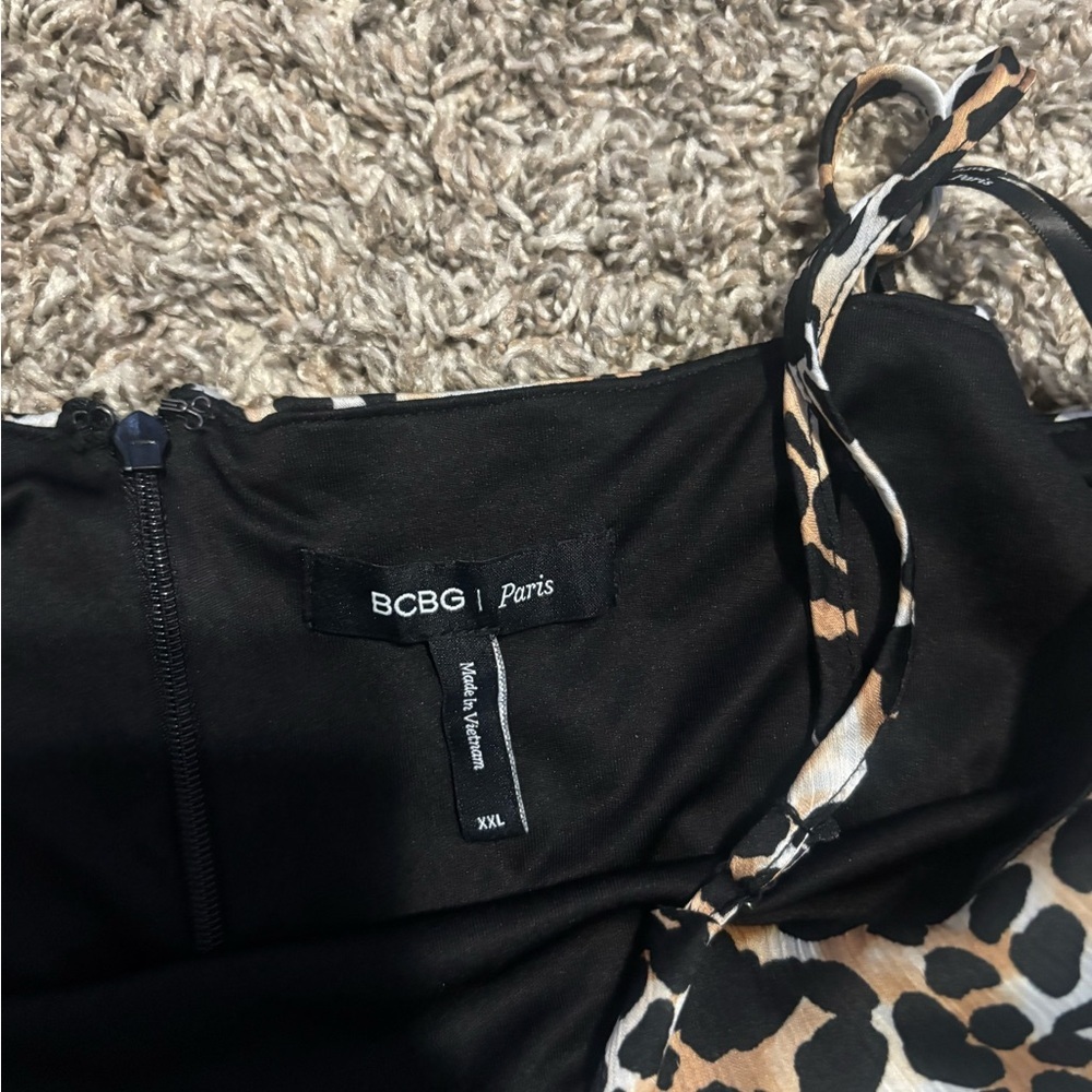 BCBG Animal Print Dress with Black Accents - Picture 3 of 7